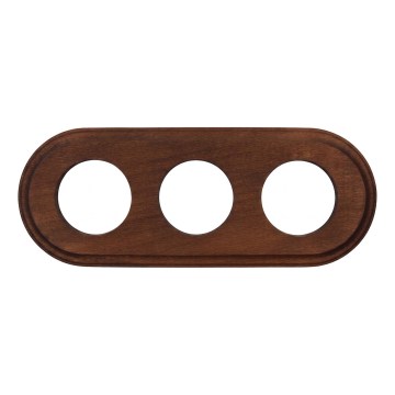 Elhard - Marco retro triple de madera, acabado en madera oscura