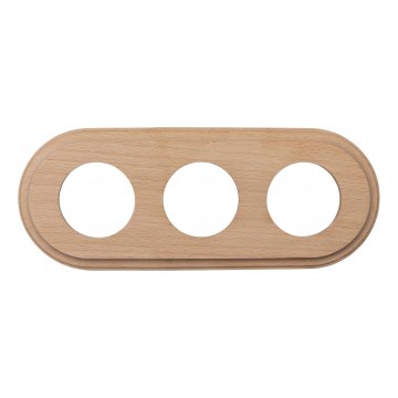 Elhard - Marco retro triple de madera en tono claro