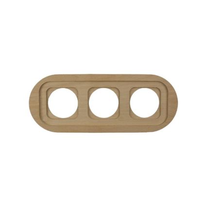 Elhard - Marco retro triple de madera en tono claro