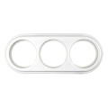 Elhard - Marco triple de pared en cerámica de estilo retro, blanco