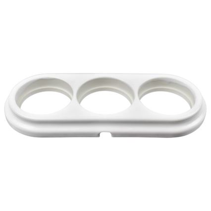Elhard - Marco triple de pared en cerámica de estilo retro, blanco