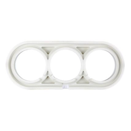 Elhard - Marco triple de pared en cerámica de estilo retro, blanco