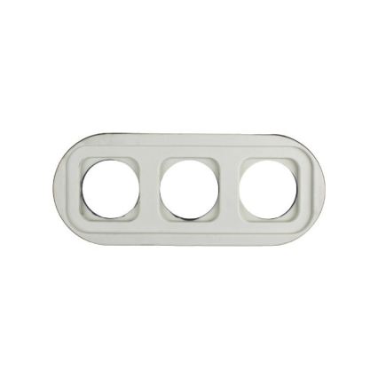 Elhard - Toma de corriente triple retro de cerámica para uso doméstico con marco SCHUKO 230V blanca