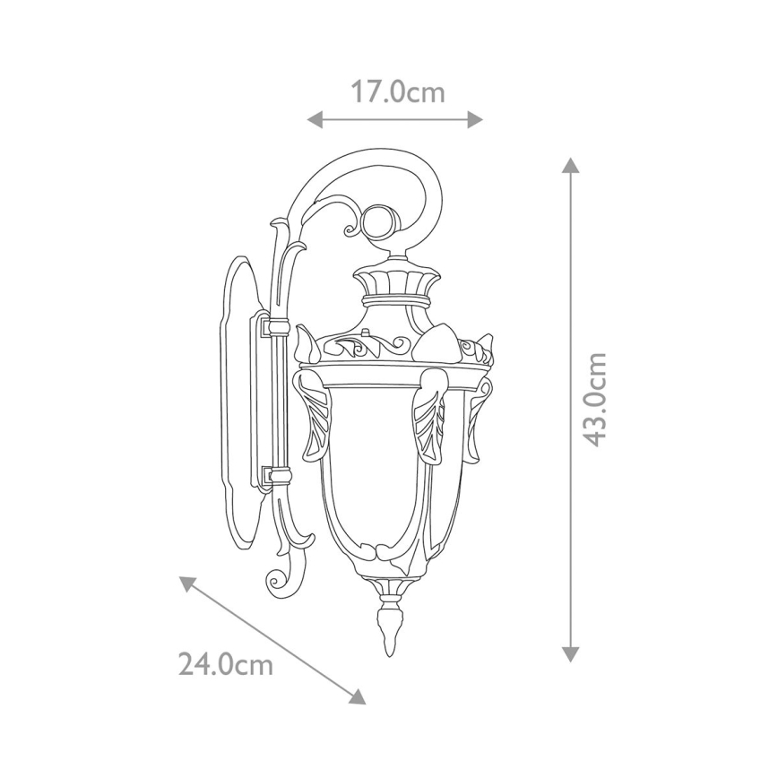 Elstead - Aplique de exterior PHILADELPHIA 1xE27/100W/230V IP44