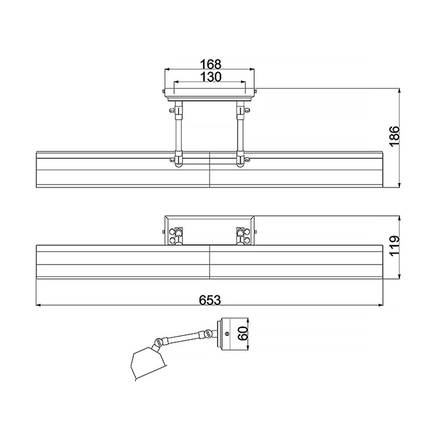 Elstead - Lámpara para cuadros CHAWTON 4xE14/40W/230V cromo pulido