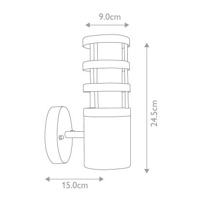 Elstead - Aplique de pared para exterior HORNBAEK 1xE27/60W/230V IP44 negro