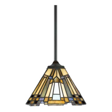 Elstead - Lámpara colgante con varilla Tiffany INGLENOOK 1xE27/100W/230V