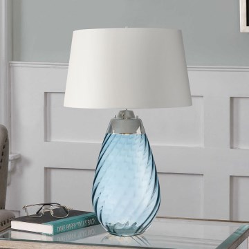 Elstead - Lámpara de mesa LED LENA 1xE27/40W/230V + 1xGU10/7W 74 cm azul/blanco