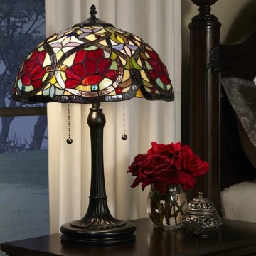 Elstead - Lámpara de mesa Tiffany LARISSA 2xE27/60W/230V
