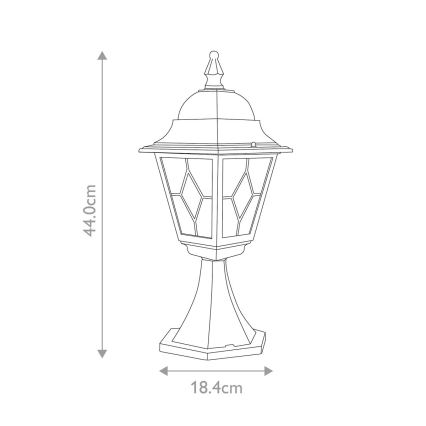 Elstead NR3-BLK - Lámpara de exterior NORFOLK 1xE27/100W/230V IP43