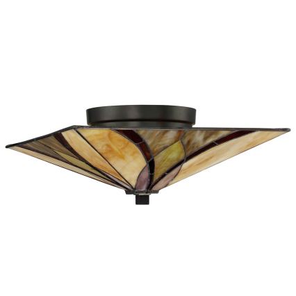 Elstead - Lámpara de techo Tiffany ASHEVILLE 2xE27/60W/230V