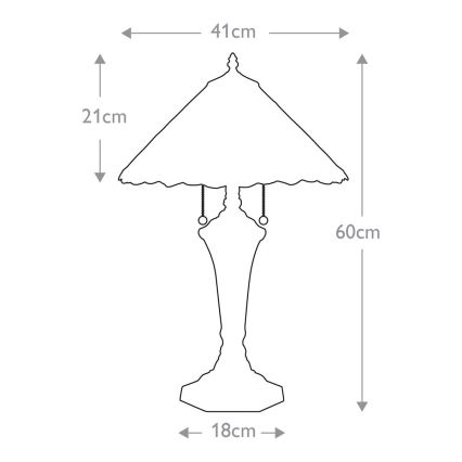 Elstead - Lámpara de mesa Tiffany BELLE 2xE27/75W/230V