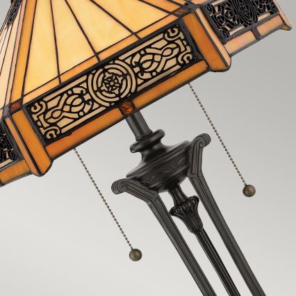 Elstead - Lámpara de mesa INDUS 2xE27/60W/230V cristal ámbar