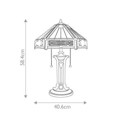 Elstead - Lámpara de mesa INDUS 2xE27/60W/230V cristal ámbar