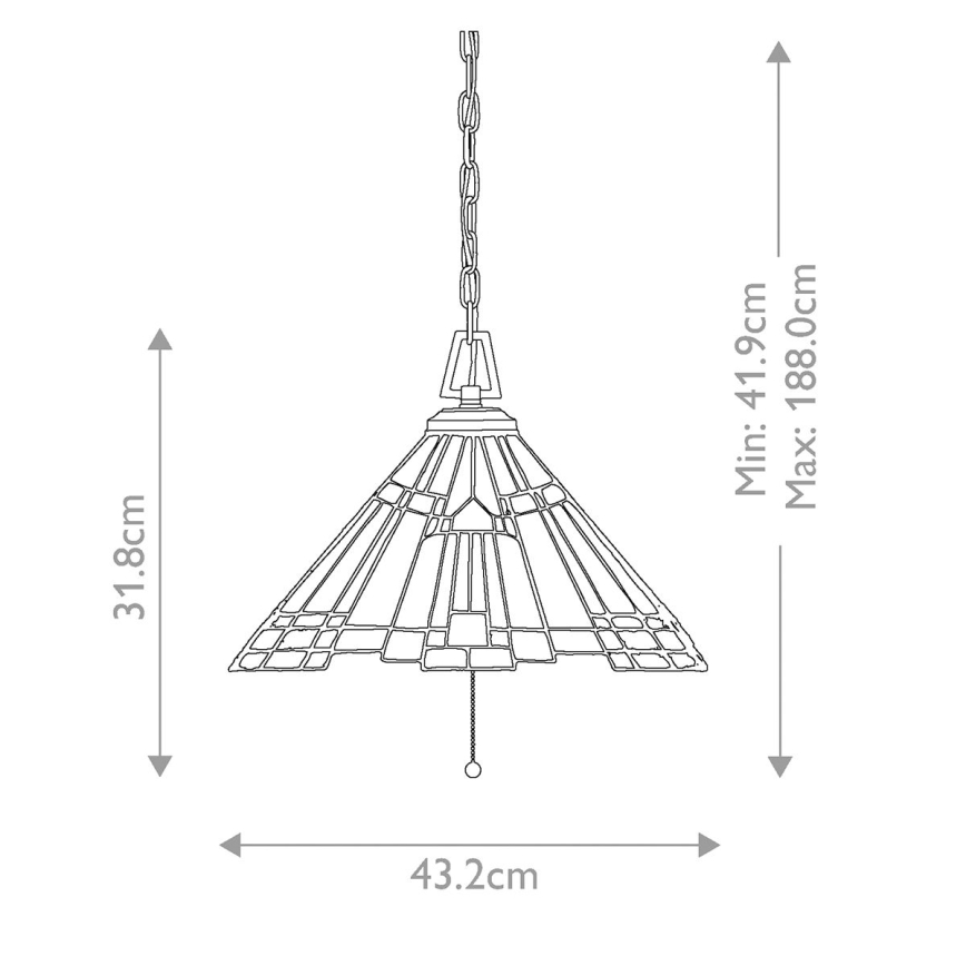 Elstead - Lámpara colgante con cadena Tiffany INGLENOOK 3xE27/60W/230V