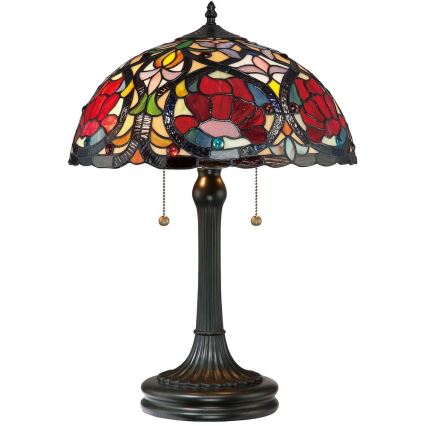 Elstead - Lámpara de mesa Tiffany LARISSA 2xE27/60W/230V