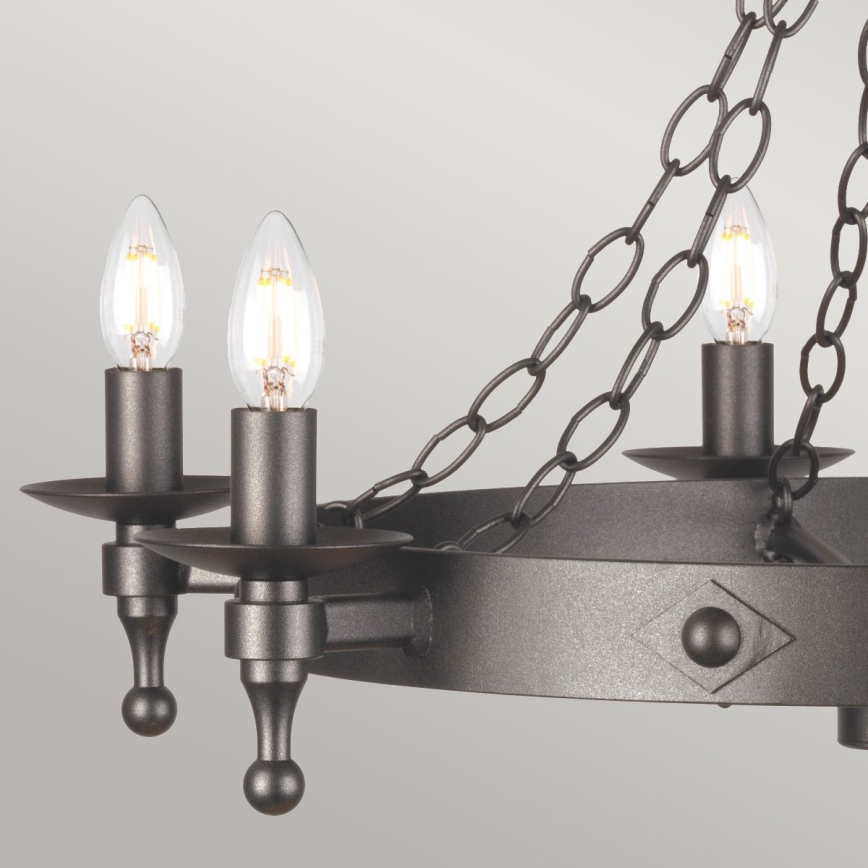 Elstead - Lámpara colgante con cadena WARWICK 6xE14/60W/230V