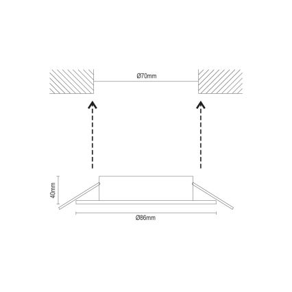 Embellecedor para luminaria empotrable GU10, diámetro 8,6 cm, blanco
