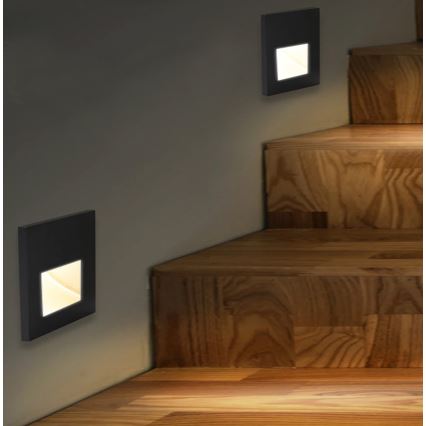 Emithor 70419 - Lámpara LED para escaleras SUNNY LED/1W/230V 4000K negra