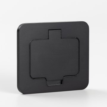 Enchufe de suelo empotrable de exterior IP55 rectangular negro