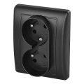 Enchufe doble para el hogar 250V/16A antracita