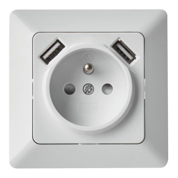 Enchufe doméstico con USB FRENCH 250V/16A