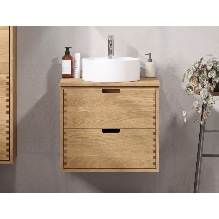 Encimera para lavabo FOREST 60 cm beige/roble