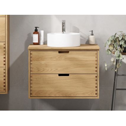 Encimera para lavabo FOREST 80 cm beige/roble