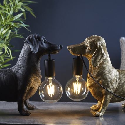 Endon 101188 - Lámpara de mesa DACHSHUND 1xE27/10W/230V negro