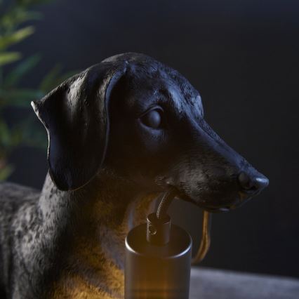 Endon 101188 - Lámpara de mesa DACHSHUND 1xE27/10W/230V negro