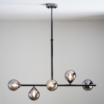 Endon 101348 - Lámpara de techo en varilla OTIS 5xG9/3W/230V negro cromado/negro ahumado