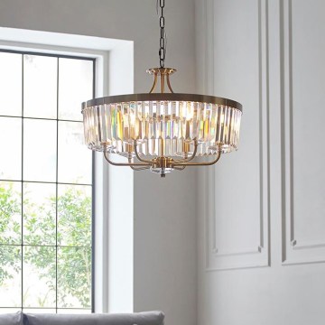 Endon 102505 - Lámpara de araña con cadena 6xE14/6W/230V diámetro 55 cm latón