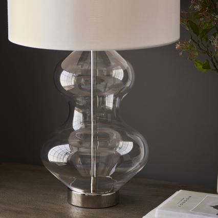 Endon 102676 - Lámpara de mesa regulable KELDA 1xE27/10W/230V blanco/cromo mate