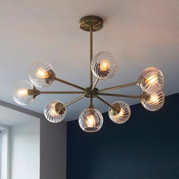 Endon 103172 - Lámpara colgante ALLEGRA 8xE14/7W/230V latón/transparente