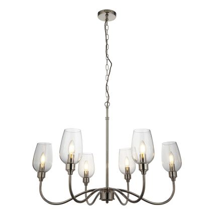 Endon 103315 - Lámpara de araña con cadena 6xE14/6W/230V cromado brillante