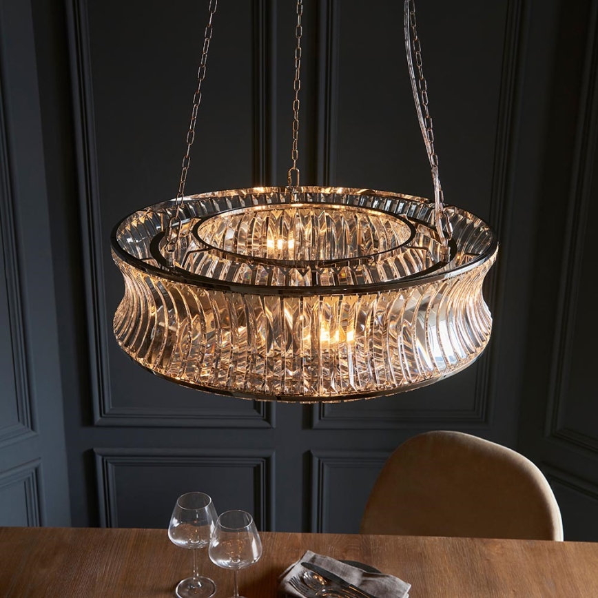 Endon 104528 - Lámpara colgante con cadena 6xE14/6W/230V cromo brillante