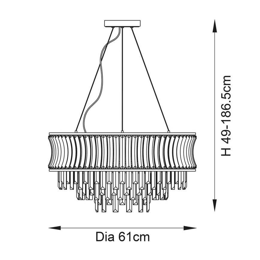 Endon 104530 - Lámpara de araña con cadena 9xE14/6W/230V cromo brillante