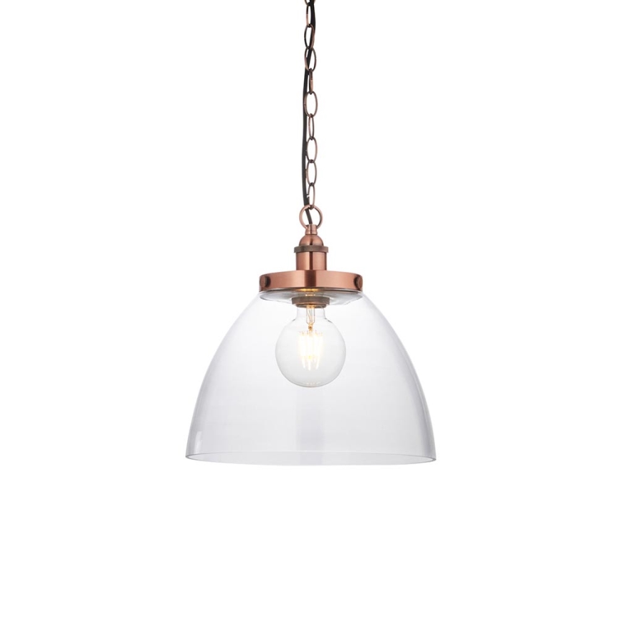 Endon 106895 - Lámpara colgante con cadena HANSEN 1xE27/10W/230V, acabado en cobre