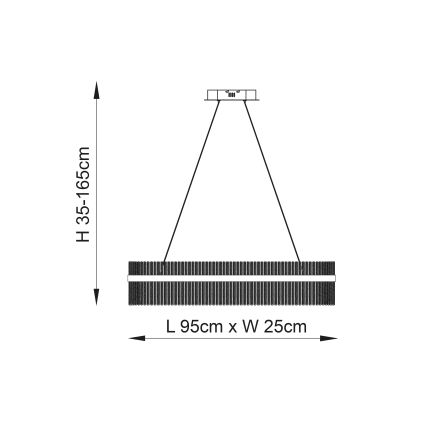 Endon 107109 - Lámpara colgante LED con cable LED/47W/230V 3000K acabado en cromo brillante