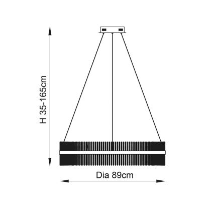 Endon 107672 - Lámpara colgante LED regulable con cable ADRIEL LED/83W/230V 3000K Ø 89 cm oro/transparente