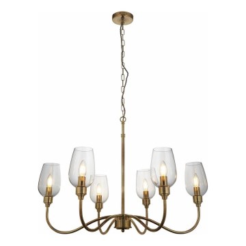 Endon 107791 - Candelabro colgante con cadena 6xE14/6W/230V latón