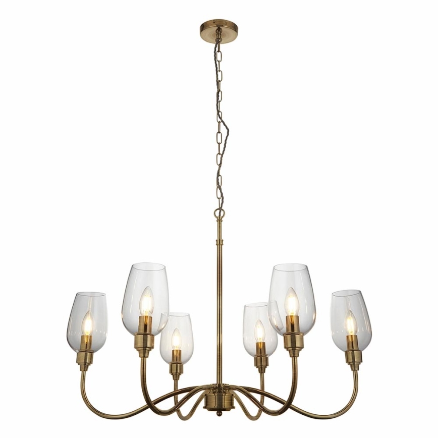 Endon 107791 - Candelabro colgante con cadena 6xE14/6W/230V latón
