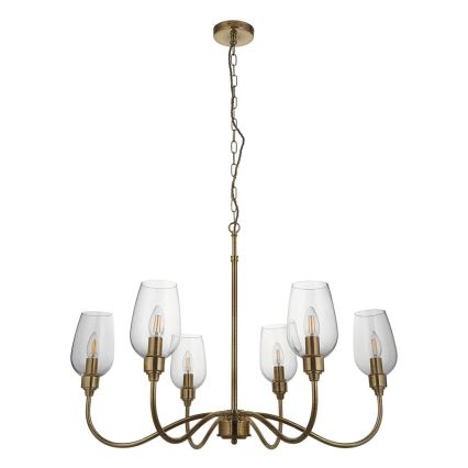 Endon 107791 - Candelabro colgante con cadena 6xE14/6W/230V latón
