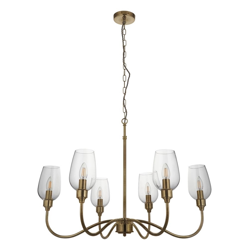 Endon 107791 - Candelabro colgante con cadena 6xE14/6W/230V latón