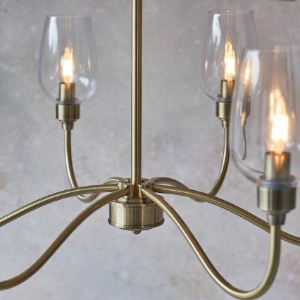 Endon 107791 - Candelabro colgante con cadena 6xE14/6W/230V latón