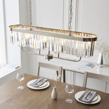 Endon 109058 - Lámpara colgante con cadena 4xE14/6W/230V, cromo brillante