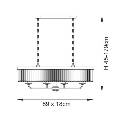 Endon 109058 - Lámpara colgante con cadena 4xE14/6W/230V, cromo brillante