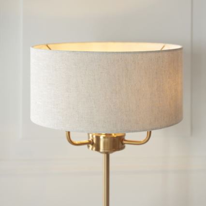 Endon 110721 - Lámpara de mesa HIGHCLERE 3xE14/18W/230V beige/latón diá. 32 cm