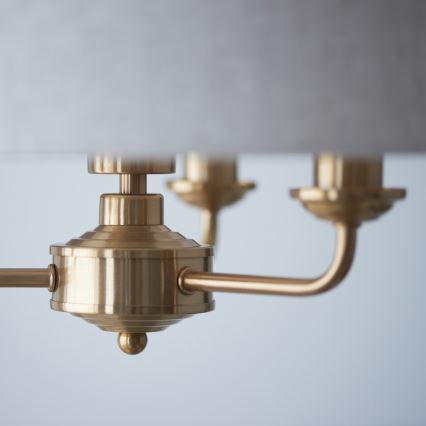 Endon 110723 - Lámpara colgante con cadena HIGHCLERE 3xE14/40W/230V beige/latón diá. 45 cm