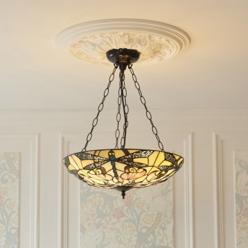Endon 111869 - Lámpara colgante con cadena Tiffany ASHTON 3xE27/10W/230V, diámetro 45 cm